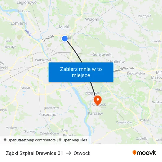Ząbki Szpital Drewnica 01 to Otwock map