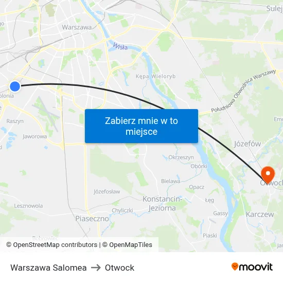 Warszawa Salomea to Otwock map