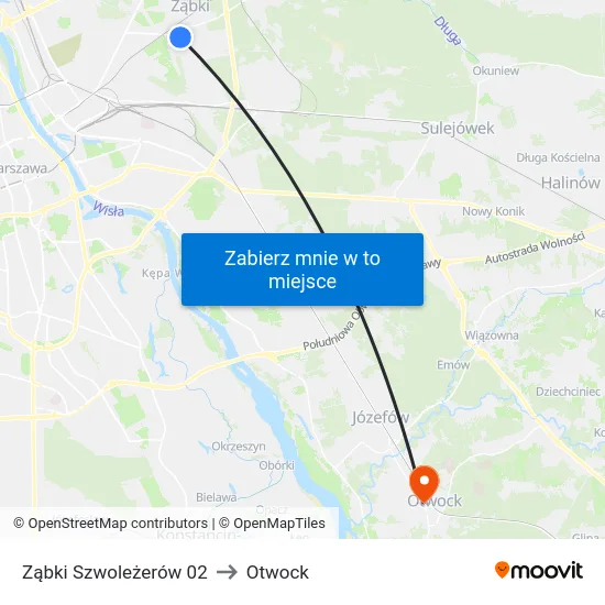 Ząbki Szwoleżerów 02 to Otwock map