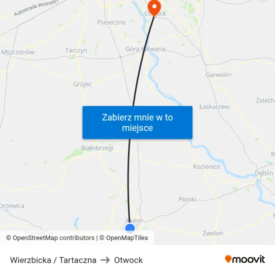Wierzbicka / Tartaczna to Otwock map