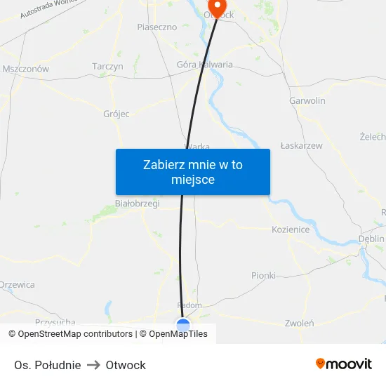 Os. Południe to Otwock map