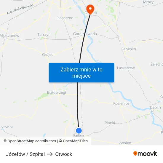 Józefów / Szpital to Otwock map