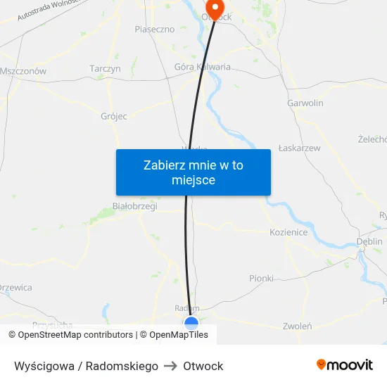 Wyścigowa / Radomskiego to Otwock map