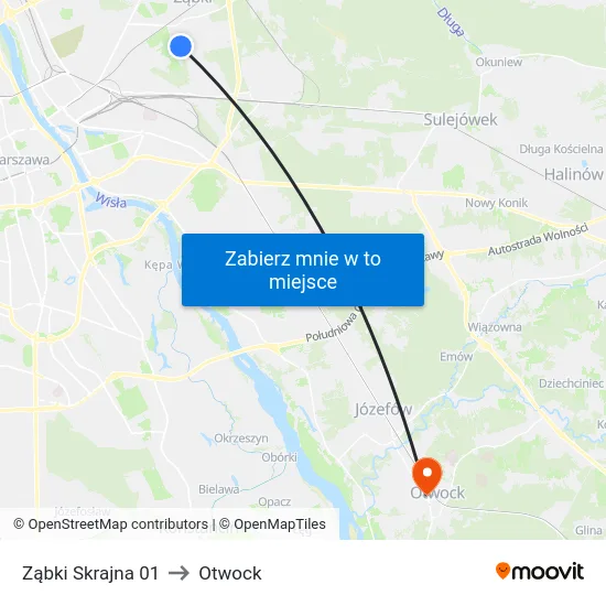 Ząbki Skrajna 01 to Otwock map