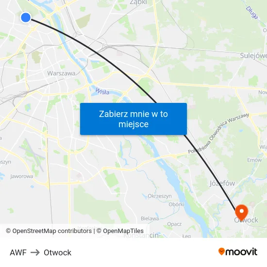 AWF to Otwock map