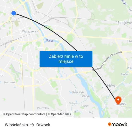 Włościańska to Otwock map