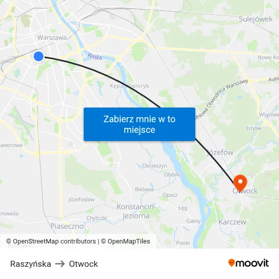 Raszyńska to Otwock map