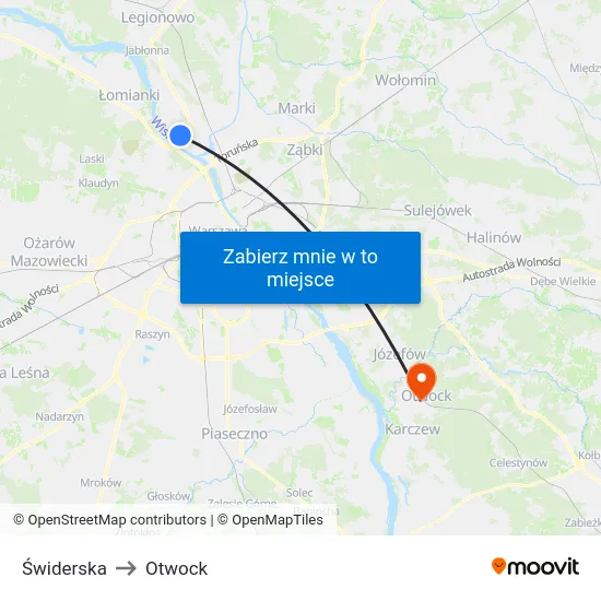 Świderska to Otwock map