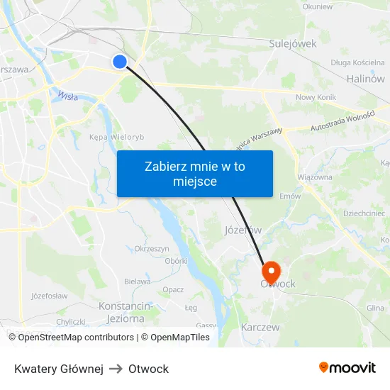 Kwatery Głównej to Otwock map