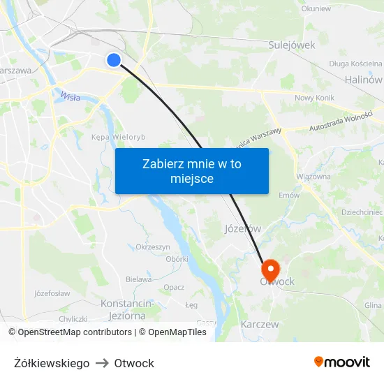 Żółkiewskiego to Otwock map