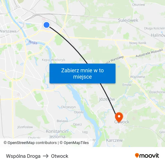 Wspólna Droga to Otwock map