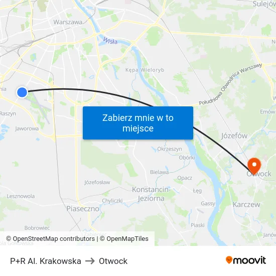 P+R Al. Krakowska to Otwock map