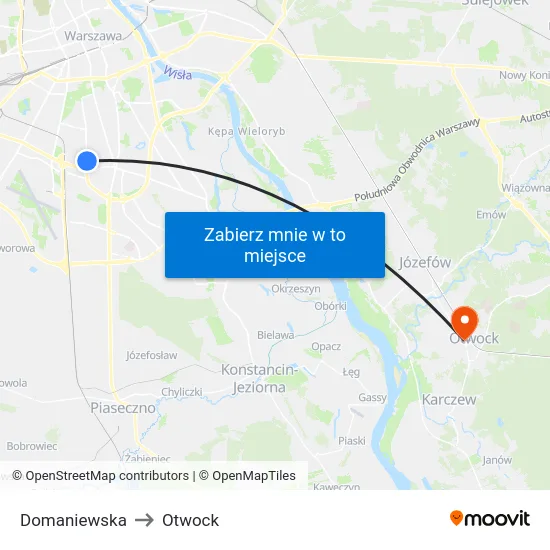 Domaniewska to Otwock map