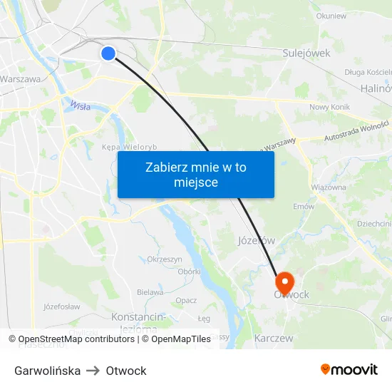 Garwolińska to Otwock map