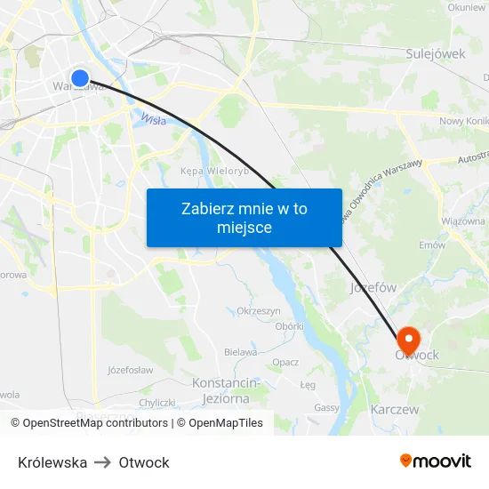 Królewska to Otwock map
