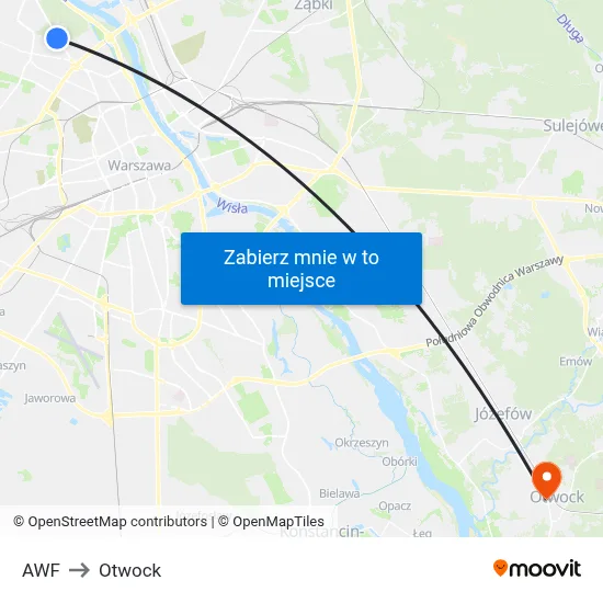 AWF to Otwock map