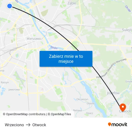 Wrzeciono to Otwock map