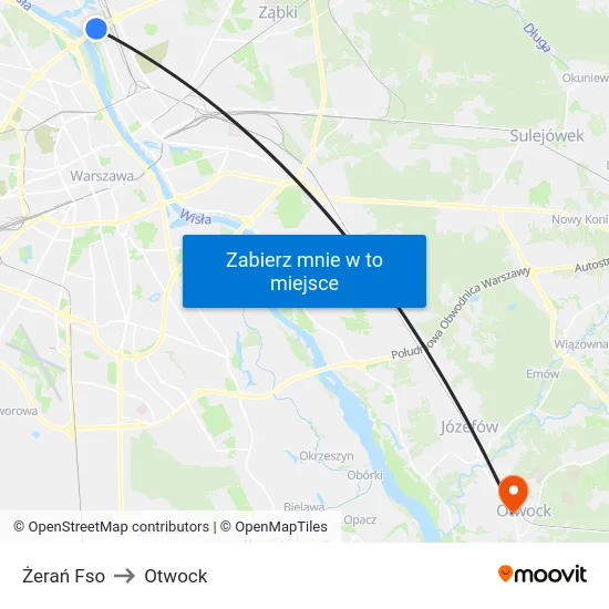 Żerań Fso to Otwock map