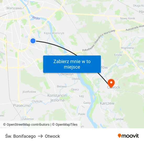Św. Bonifacego to Otwock map
