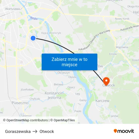Goraszewska to Otwock map