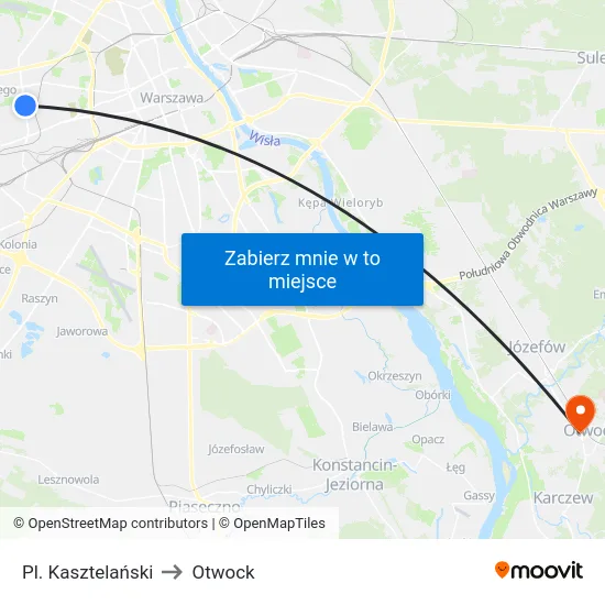 Pl. Kasztelański to Otwock map