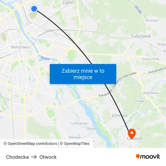 Chodecka to Otwock map