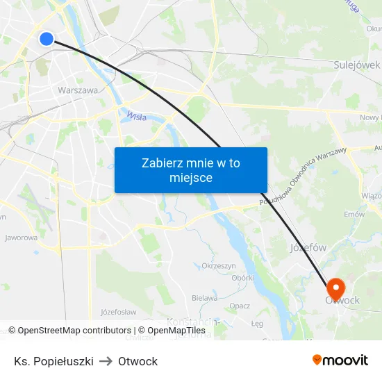 Ks. Popiełuszki to Otwock map