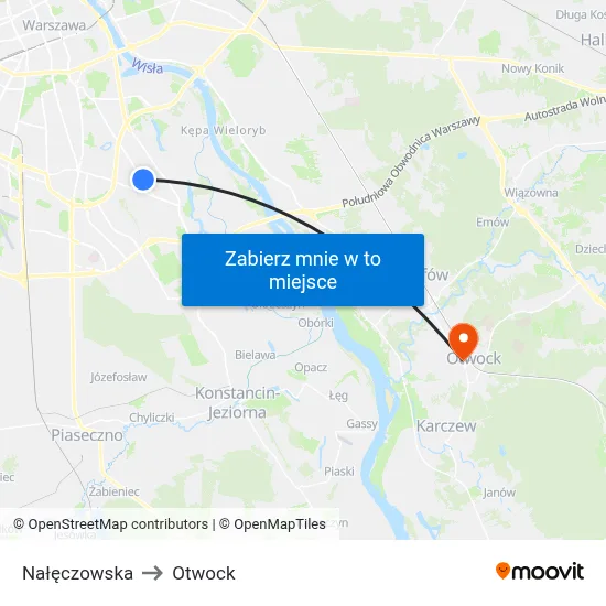 Nałęczowska to Otwock map