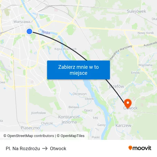 Pl. Na Rozdrożu to Otwock map
