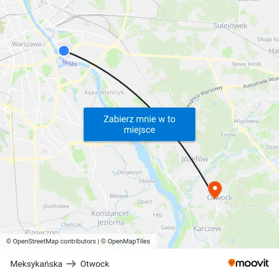Meksykańska to Otwock map