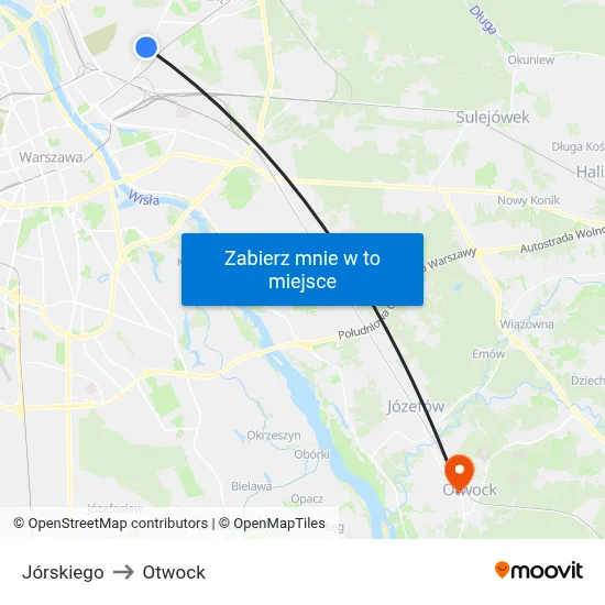 Jórskiego to Otwock map