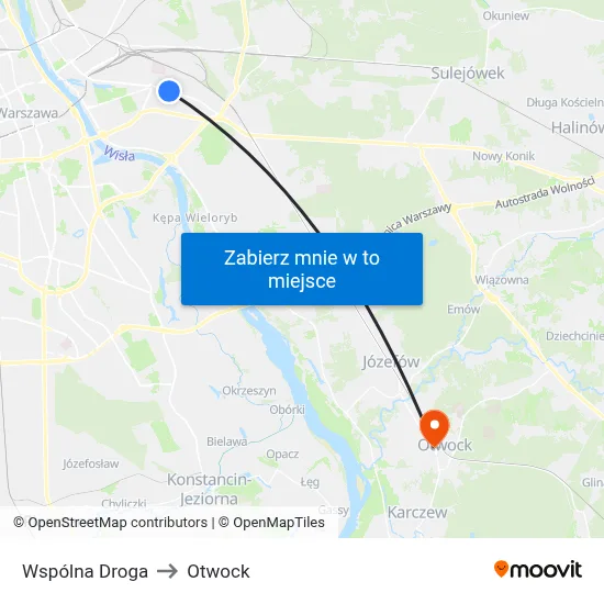 Wspólna Droga to Otwock map