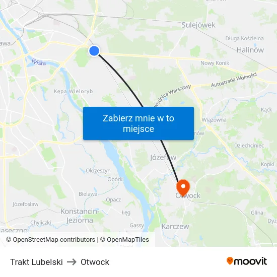 Trakt Lubelski to Otwock map
