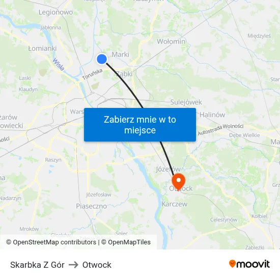 Skarbka Z Gór to Otwock map