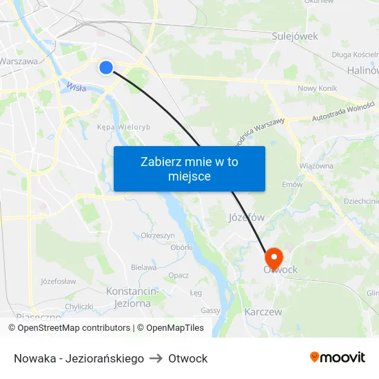 Nowaka - Jeziorańskiego to Otwock map