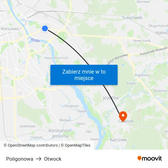 Poligonowa to Otwock map