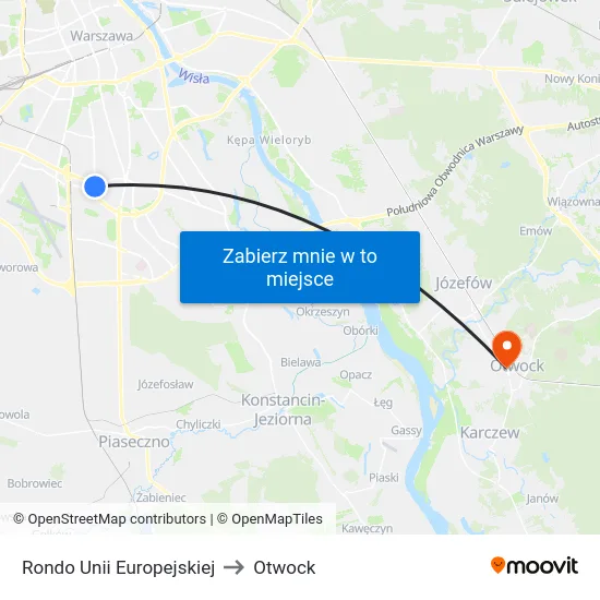 Rondo Unii Europejskiej to Otwock map