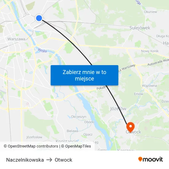 Naczelnikowska to Otwock map