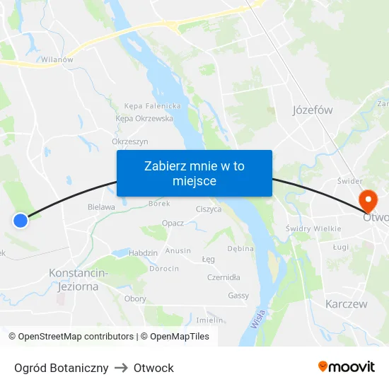 Ogród Botaniczny to Otwock map