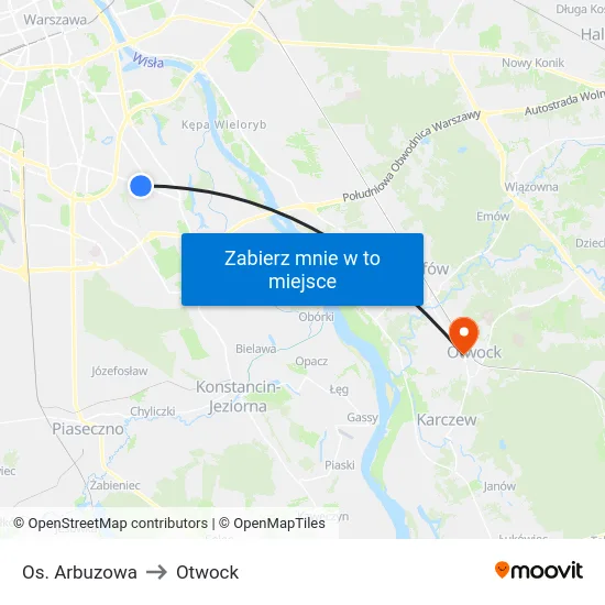 Os. Arbuzowa to Otwock map