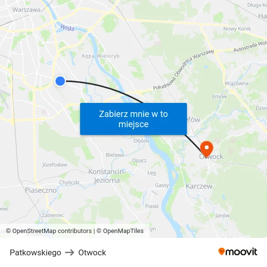 Patkowskiego to Otwock map