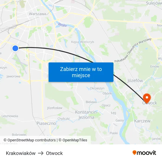Krakowiaków to Otwock map