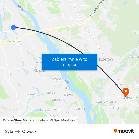 Syta to Otwock map