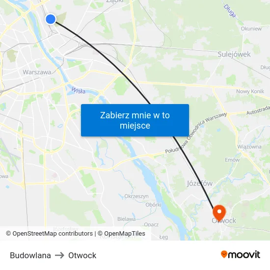 Budowlana to Otwock map