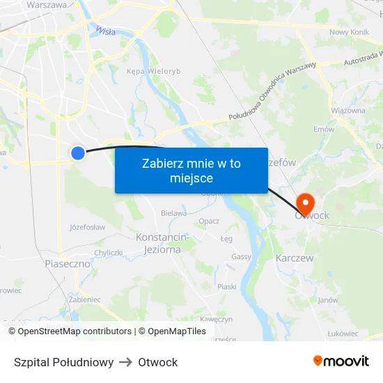 Szpital Południowy to Otwock map