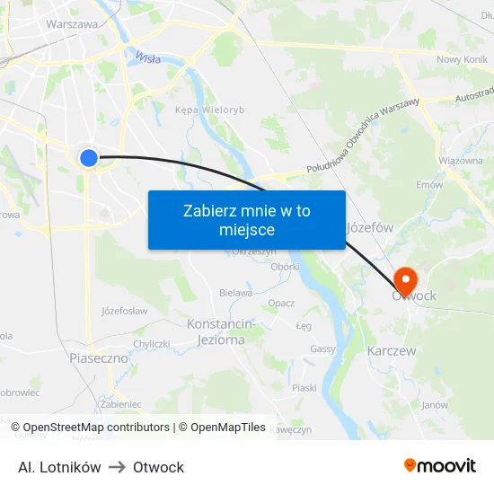 Al. Lotników to Otwock map