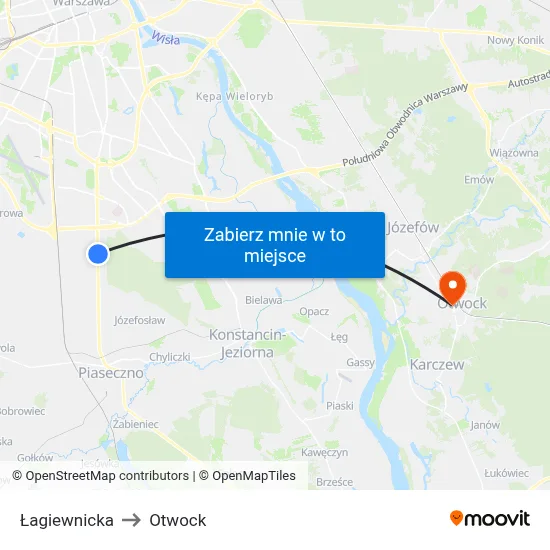 Łagiewnicka to Otwock map