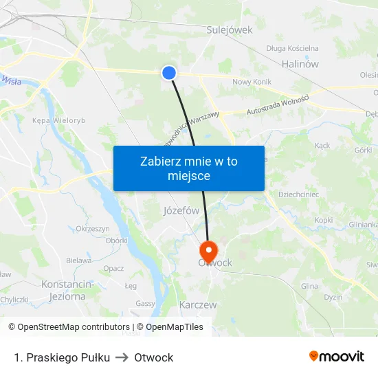 1. Praskiego Pułku to Otwock map