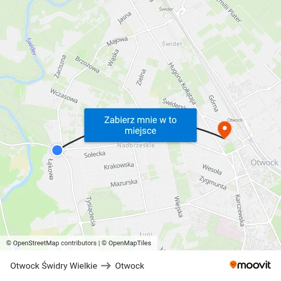 Otwock Świdry Wielkie to Otwock map