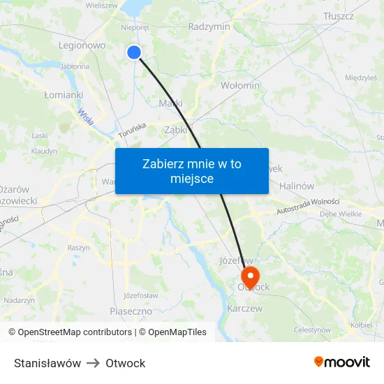 Stanisławów to Otwock map